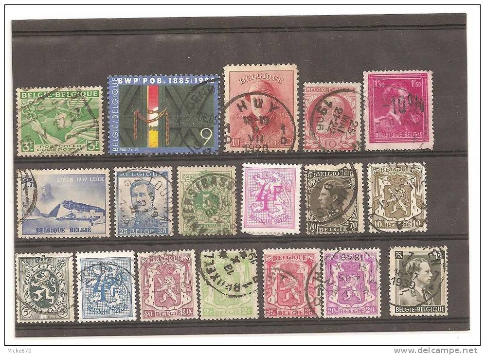 Lot N°495 Lot De 18 Timbres Oblitéré De Belgique - Vrac (max 999 Timbres)