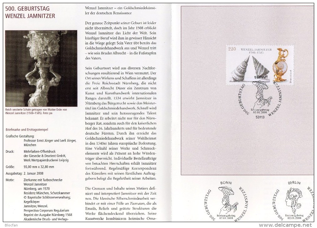 Jahressammlung 2008 Mit 48 ETB BRD 2637-2707 SST 140€ Deutschland Ersttagsblatt+Illustrationen Yearbook Document Germany - Collections (with Albums)