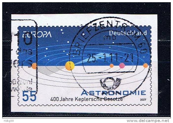 D Deutschland 2009 Mi 2732 EUROPA: Astronomie Briefausschnitt - Machine Labels [ATM]