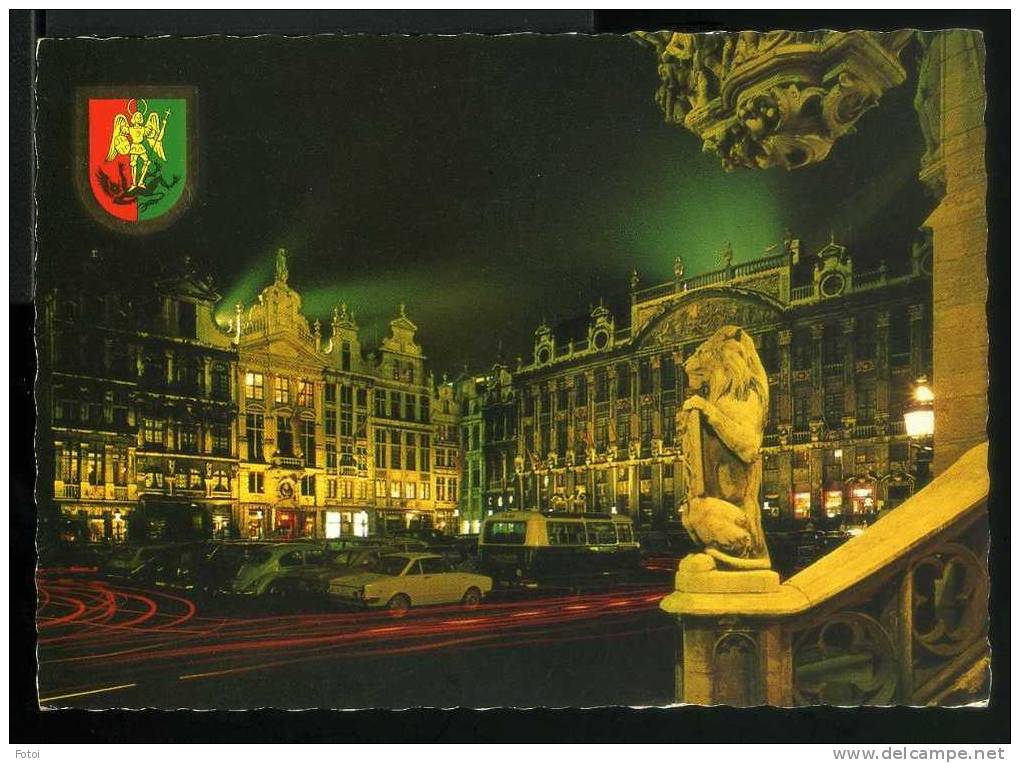 OLD PHOTO POSTCARD POSTAL BRUSSELS CARTE POSTALE CARS VOITURES  MB GLAS COUPE - Bruxelles La Nuit