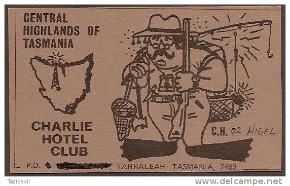 TASMANIA - Charlie Hotel Club, Central Highlands Of Tasmania QSL Card (trout Fishing) - Other & Unclassified