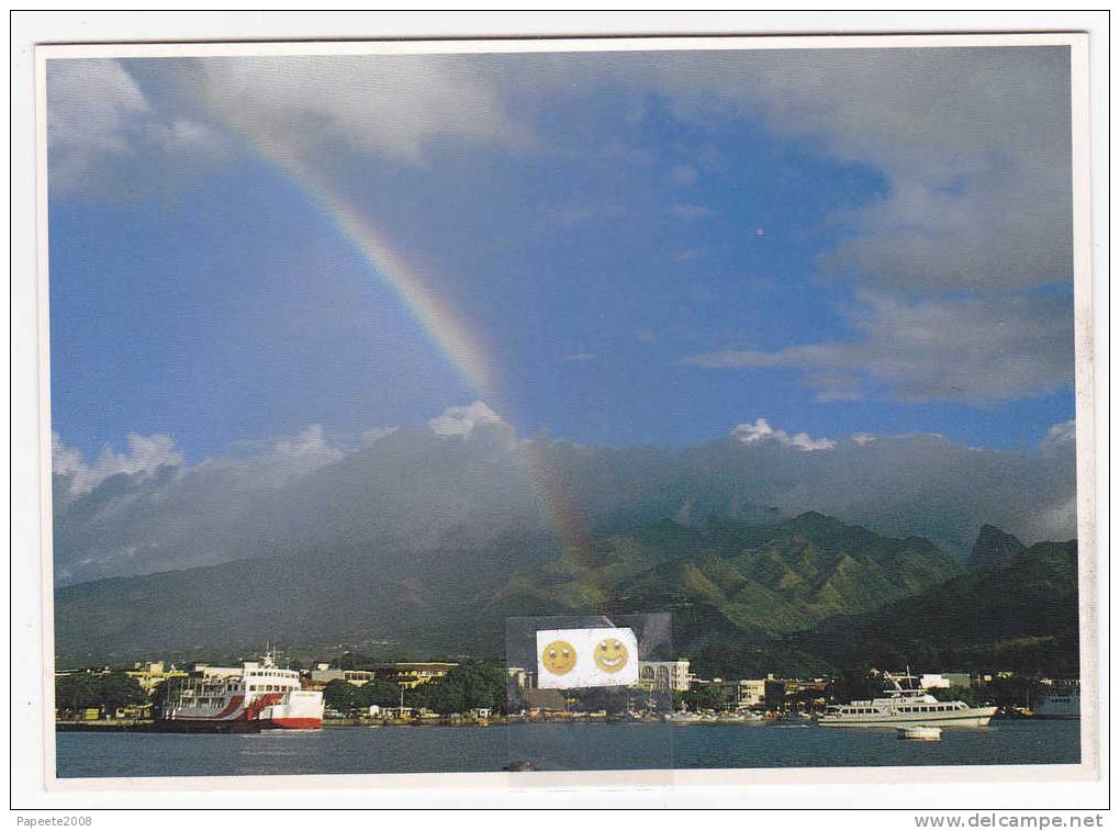 Polynésie Française / Tahiti - Arc En Ciel Sur Le Port De Papeete - T25 - Tahiti