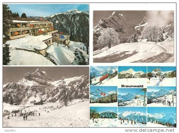 Braunwald Winter 7 Ansichtskarten Ab 1954 - Braunwald