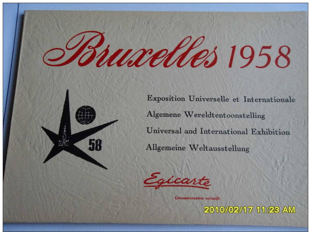 BELGIQUE   BRUXELLES   EXPO 58  =====lot  De  3   Livres   "cartes Postales "   =   EXPO  58   BRUXELLES - Expositions