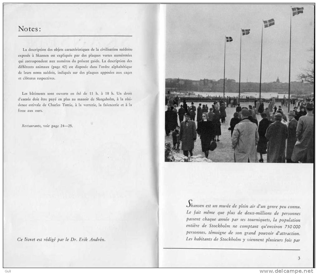 SKANSEN- Stockholm- Suéde-Sweden-Livret Guide Pour Les Visiteurs-année 1957 Musée Bâtiments Et Animaux -voir 6 Scans - Tourismus