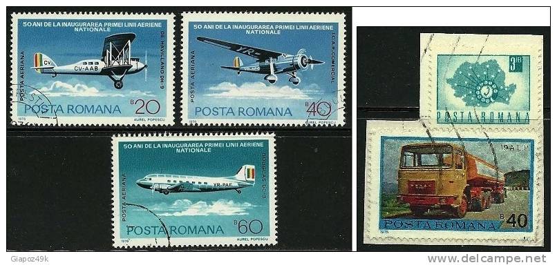 ● ROMANIA 1976 - AEREO - P.A. N. 239 /41 + Vari Usati  - Cat. ? € - Lotto N. 633 /34 - Gebruikt