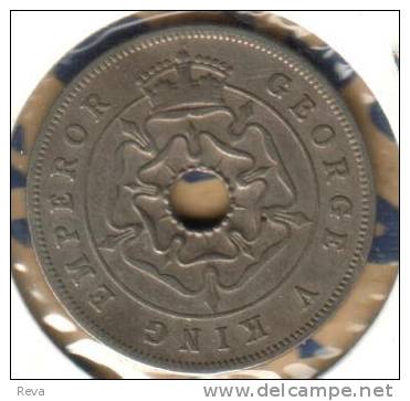 SOUTHERN RHODESIA BRITISH 1 PENNY INSCRIPTIONS FRONT KGV NAME BACK 1936 VF  KM? READ DESCRIPTION CAREFULLY !!! - Rhodesia