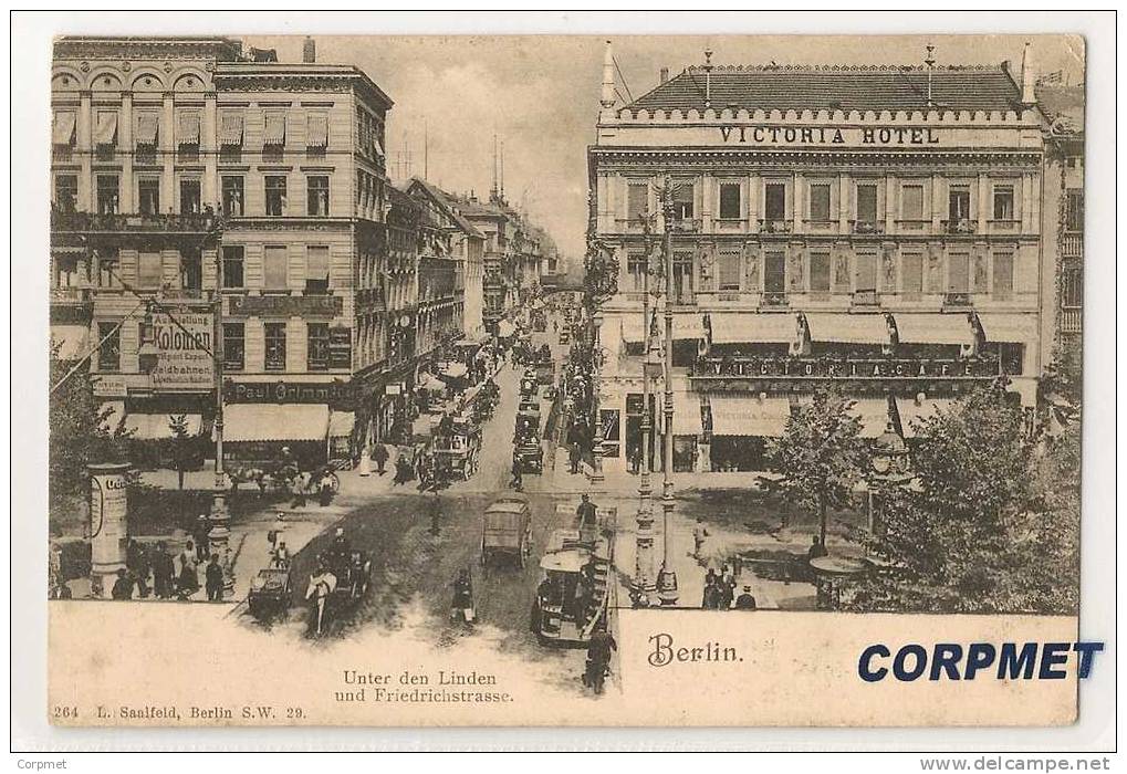 BERLIN - Unter Den Linden Und Friedrichstrasse - UNUSED C/1900´s POSTKARTE - HORSE TRANWAYS - Friedrichshain