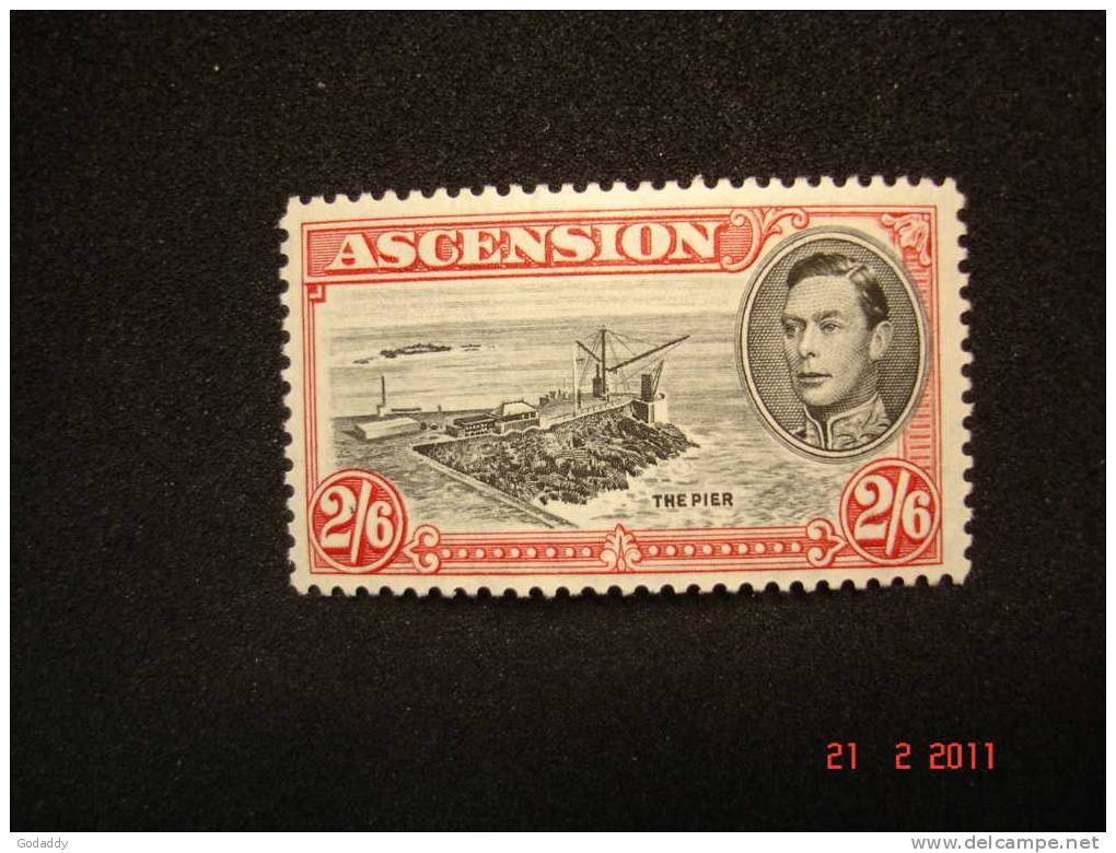 Ascension 1938-53 George VI  2/6d SG45   MH - Ascension (Ile De L')