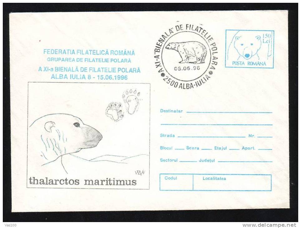 Bear Ours Rare Cover STATIONERY PMK 1996, ROMANIA. - Ours