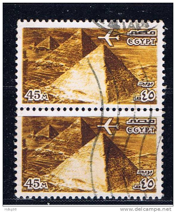 ET+ Ägypten 1978 Mi 737 Pyramiden (Paar) - Used Stamps