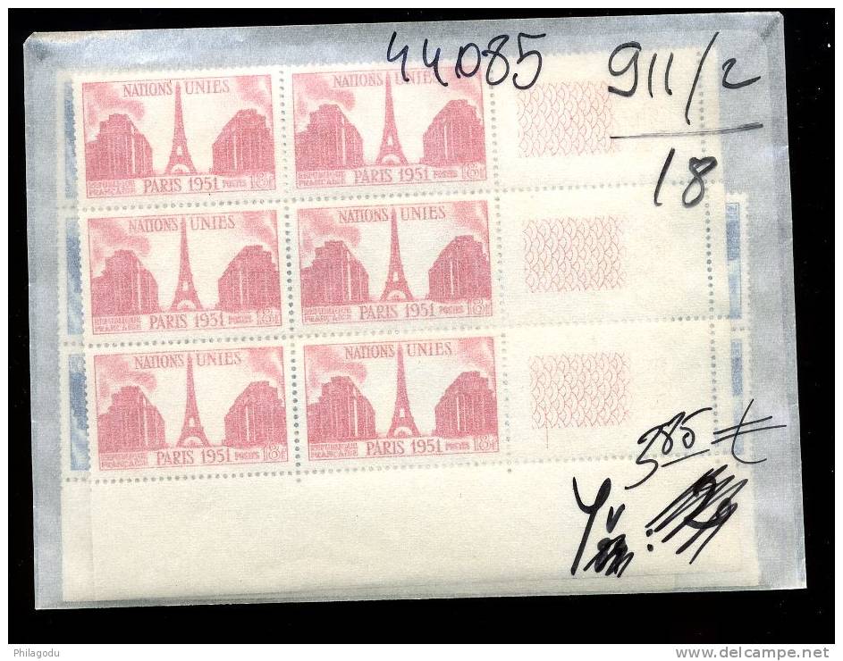 France 18 Paires 911/912** Cote 3,85 = 69,30 - Unused Stamps