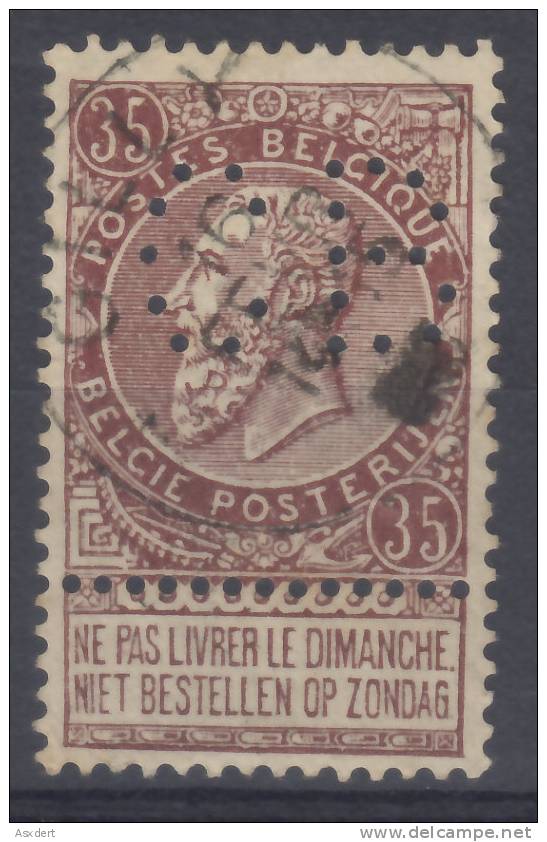 N° 61  Gilly - Perfo / Perfin -  C B  ( C 21 ) - 1863-09