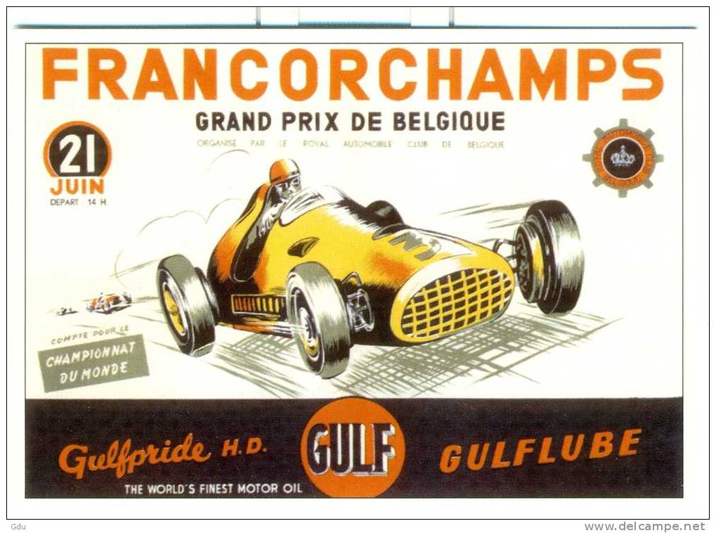 CP Francorchamps " GP Belgique F1 "  ( Carte Moderne  De La Série Grands Prix  ) > - Grand Prix / F1