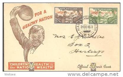 NZ167/ Health (Gesundheit) 1946. Soldat Hilft Kind (FDC) - FDC