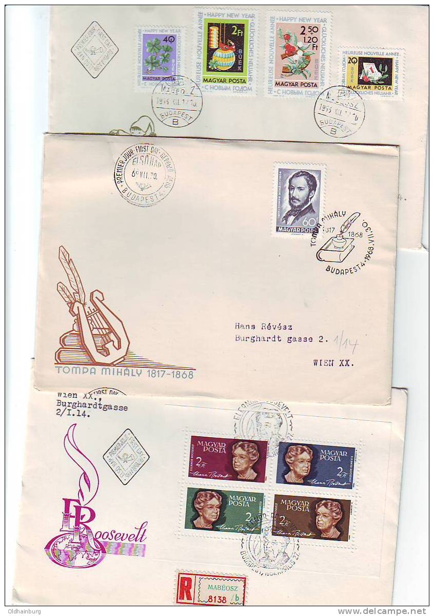 699b: Ungarn- FDC- Lot Gelaufen Nach Österreich - FDC