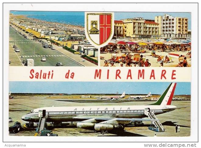 MIRAMARE - Aereo Alitalia, Vedute - Cartolina FG C V 1975 - 1946-....: Moderne