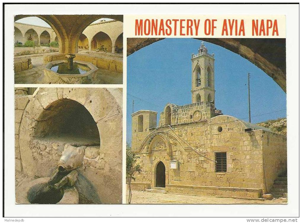 CP MONASTERY OF AYIA NAPA - Cyprus 284 - Timbres Réfugiée Fund 1c Beach At Protaras 15 C - Chypre