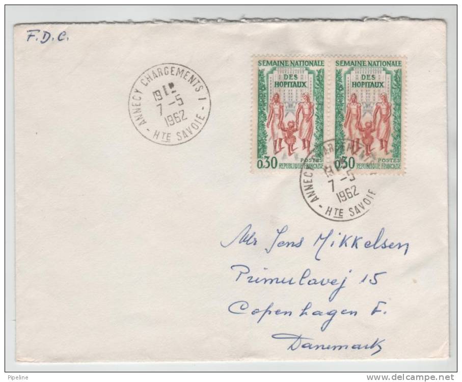 France Cover Sent To Denmark Annecy 7-5-1962 FDC??? - Lettres & Documents