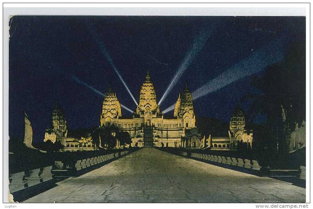 Cartolina - Angkor Wat (in Lingua Khmer Tempio Della Città) è Un Tempio Khmer, PANORAMA NOTTURNO - Camboya