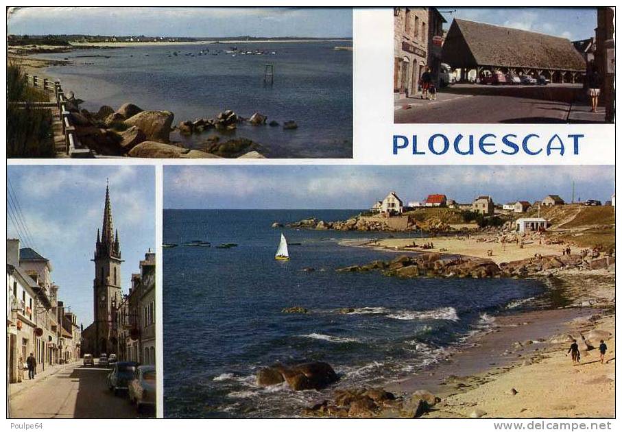 CPM - L'église, Les Halles Et La Plage - Plouescat