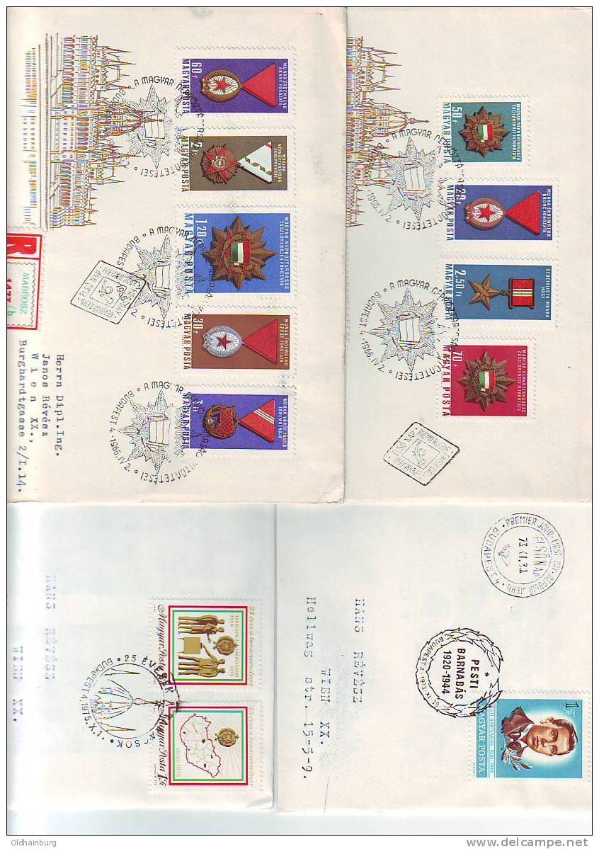 699z12: Ungarn- FDC- Lot Reko- Belege ! - Briefe U. Dokumente