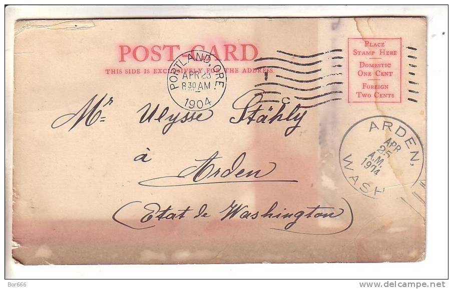 GOOD OLD USA POSTCARD - City Of Portland - Posted 1904 - Portland