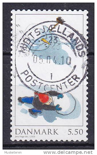 Denmark 2009 BRAND NEW 5.50 Kr Playing In The Snow Deluxe Cancel !! - Oblitérés