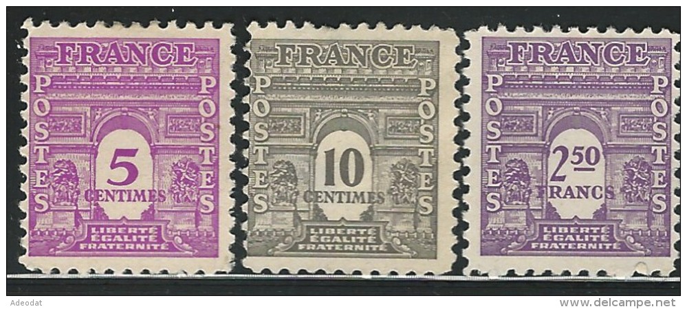 FRANCE 1944 YVERT 620, 621, 626 MH - Unused Stamps