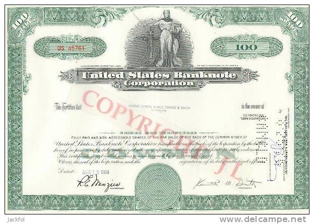 United States Banknote Corporation - Banque & Assurance