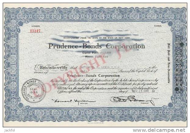 Prudence-Bonds Corporation (blue) - Bank & Versicherung