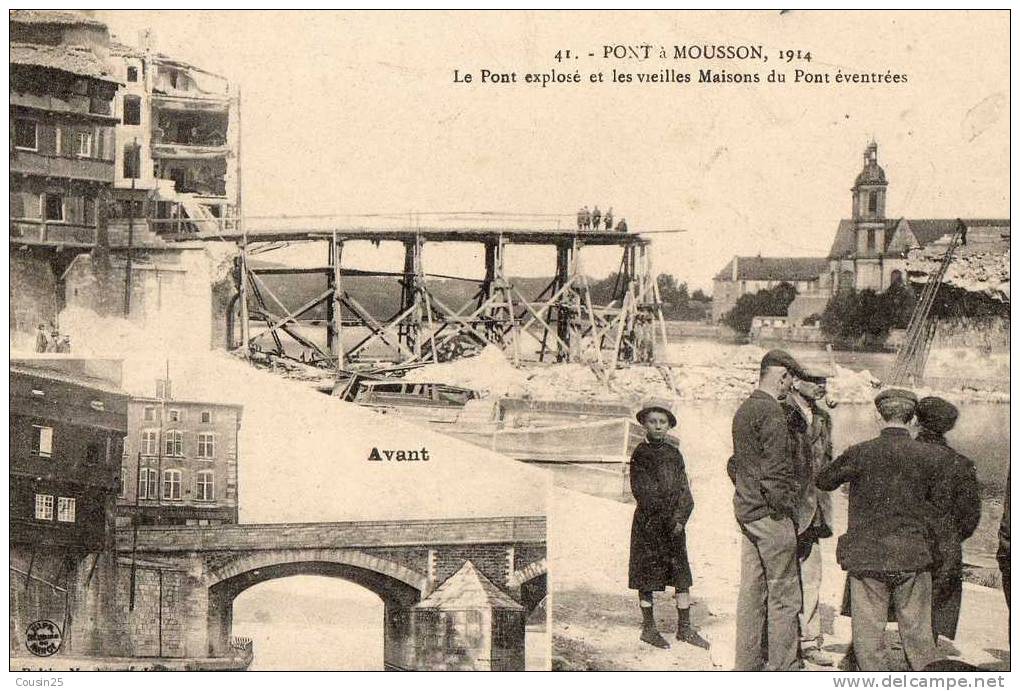 54 PONT A MOUSSON - Le Pont Explosé Et Les Vieilles Maisons éventres - Pont A Mousson