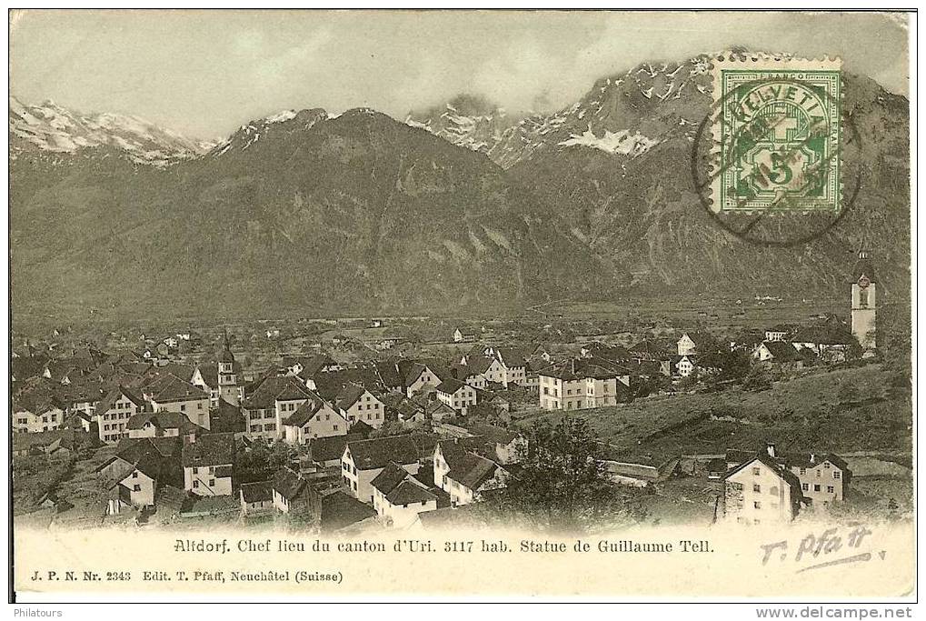 SUISSE  /  ALFDORF - Chef Lieu Du Canton D´URI - Statue De Guillaume Tell - St. Anton