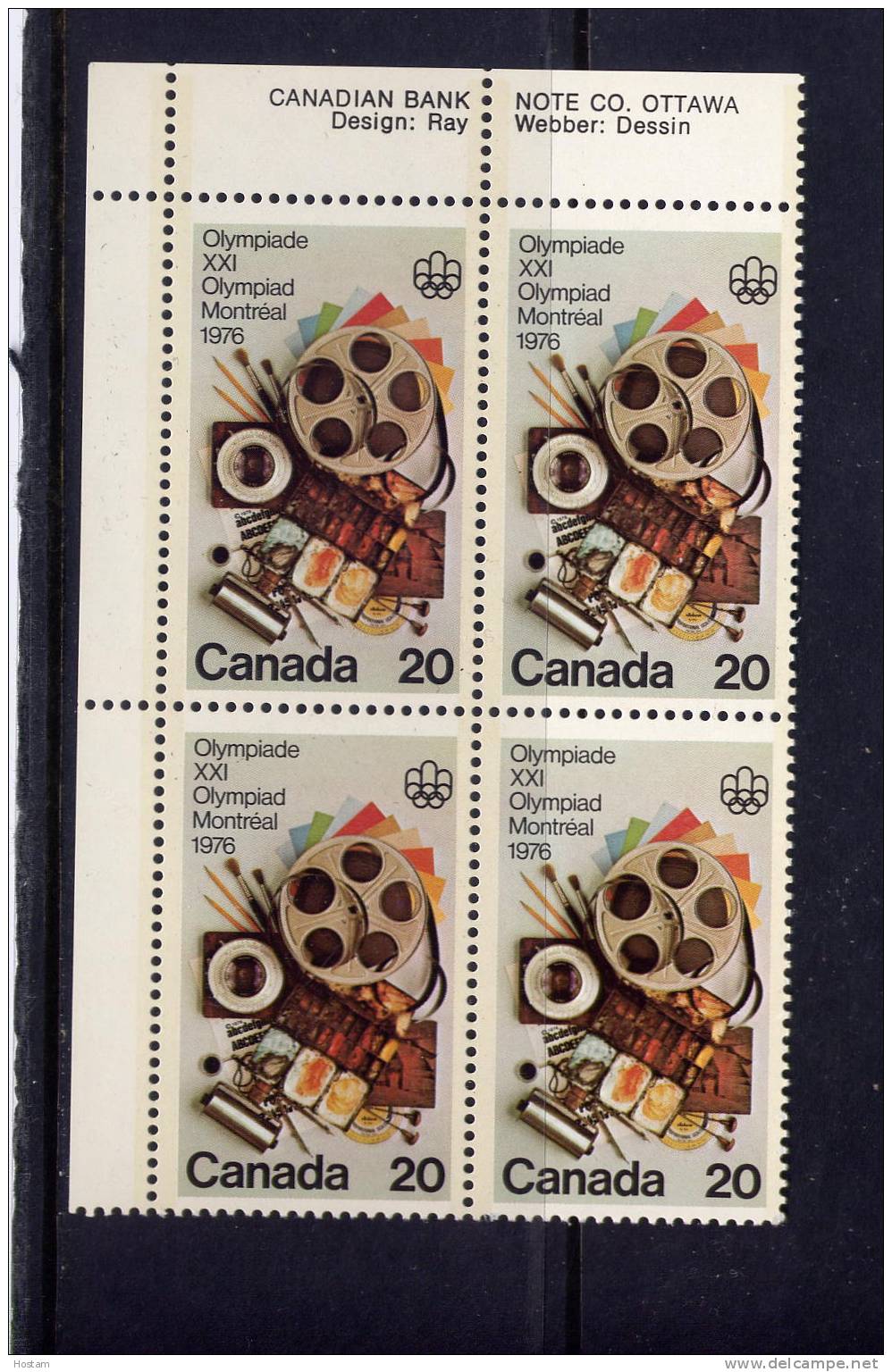CANADA, 1976. #684, OLYMPIC ARTS & CULTURE: COMMUNICATIONS, UL  BLOCK  M NH - Blocks & Kleinbögen