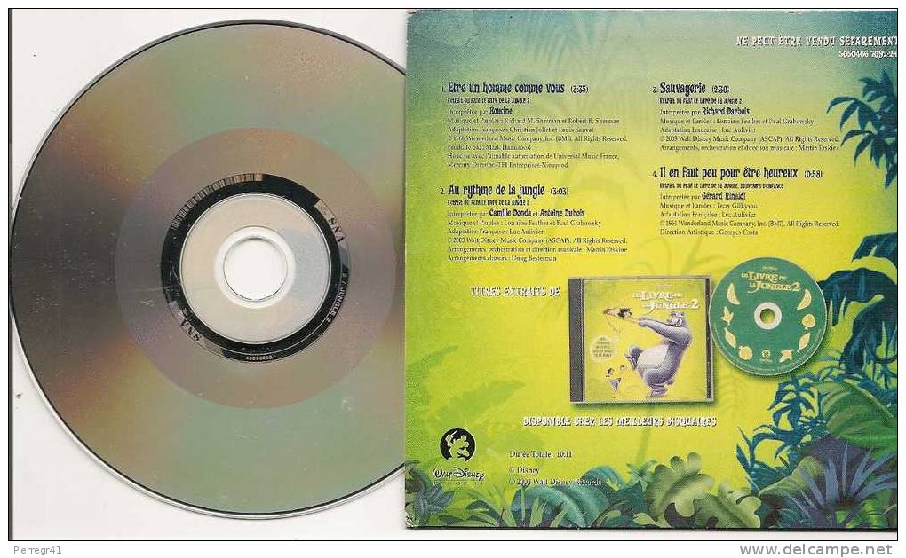 CD-SINGLE-DISNEY-FILM2003         -LIVRE  DE LA JUNGLE2-MUSIQUE-CHANTE PAR HOUCINE-TBE- - Autres - Musique Française