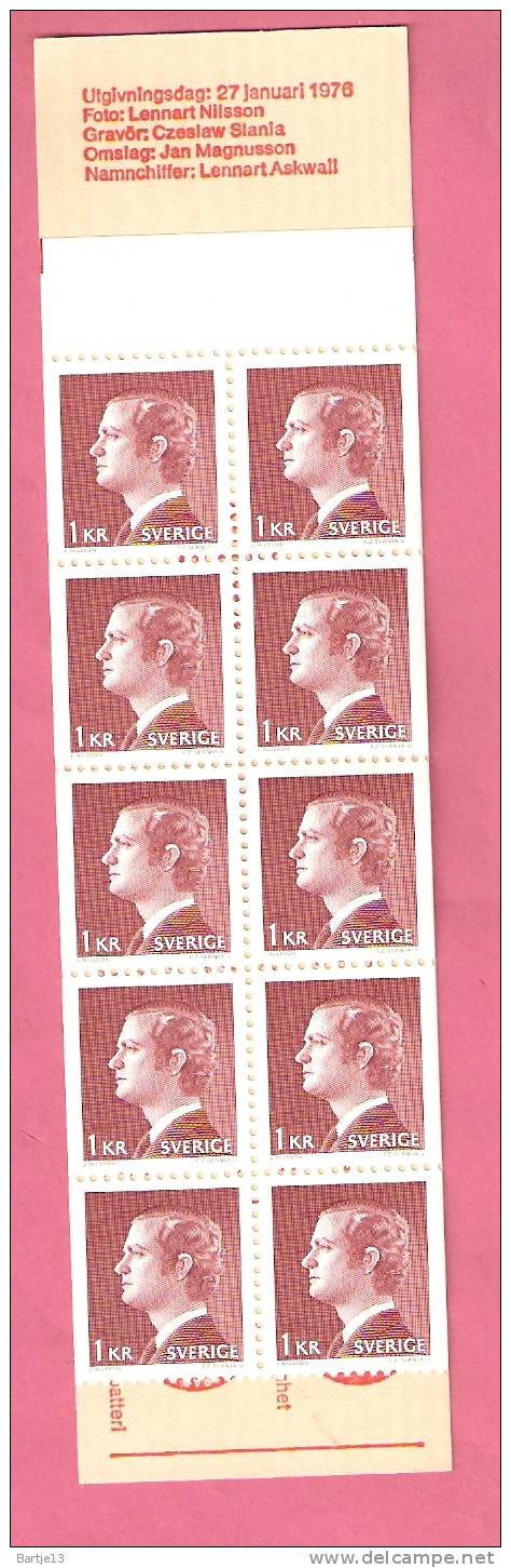 ZWEDEN SVERIGE BOEKJE 1976 BOOKLET KING GUSTAV - 1951-80