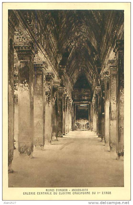 Ruines D'ANGKOR - Angkor-Vath - Galerie Centrale Du Cloître Cruciforme Du 1er étage (Braun & Cie) - Cambodge