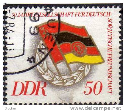 Gesellschaft Freundschaft Sowjetunion Und DDR 2235 Plus Block47 O 4€ DSF 30 Jahre 1977 Flag Bloc Sheet From Germany - Collections (with Albums)