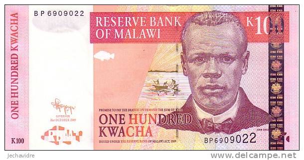 MALAWI   100 Kwacha  Daté Du 31-10-2009     ***** BILLET  NEUF ***** - Malawi