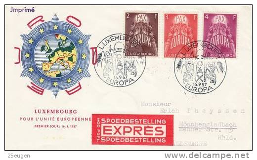 LUXEMBOURG  1957 EUROPA CEPT FDC - 1957