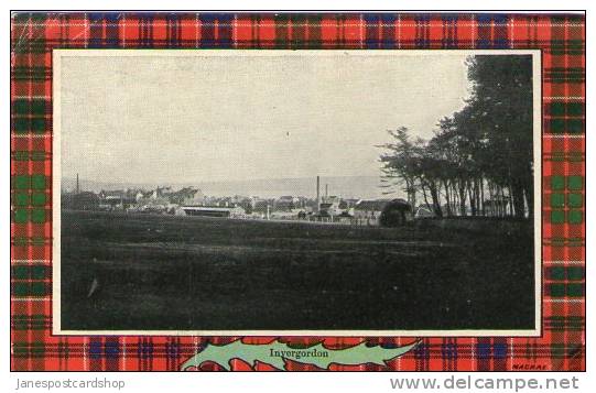 INVERGORDON Long View With Tartan Border - Ross & Cromarty - HIGHLANDS - SCOTLAND - Ross & Cromarty