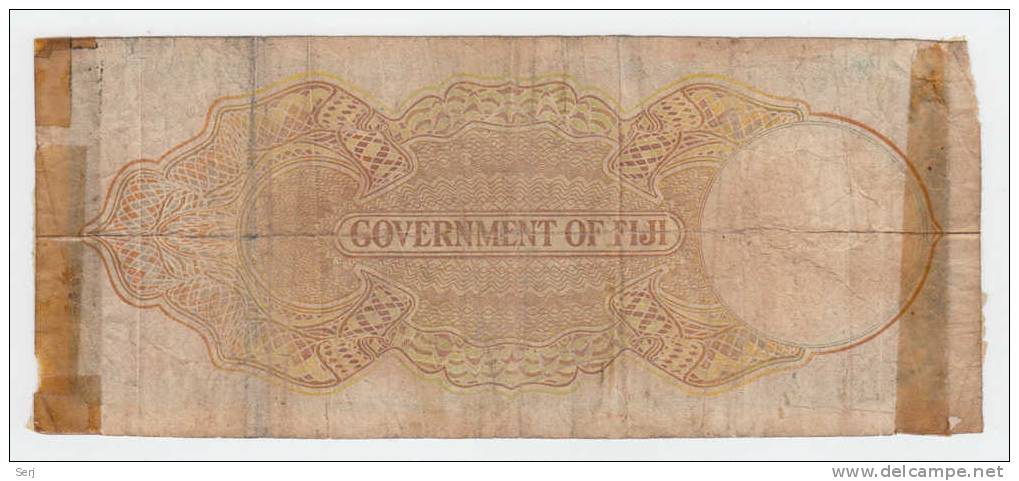 Fiji 5 Shillings 1940 RARE Banknote P 37c  37 C - Fidschi