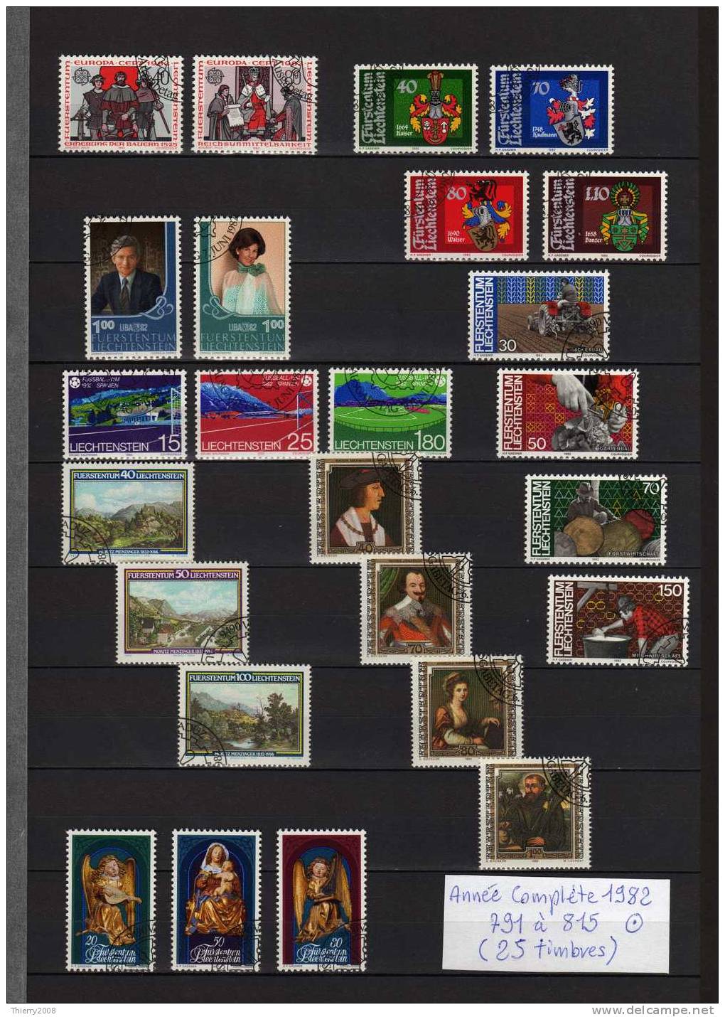 Liechtenstein Année Complète 1982  Avec Très Belle Oblitèration  TTB - Annate Complete