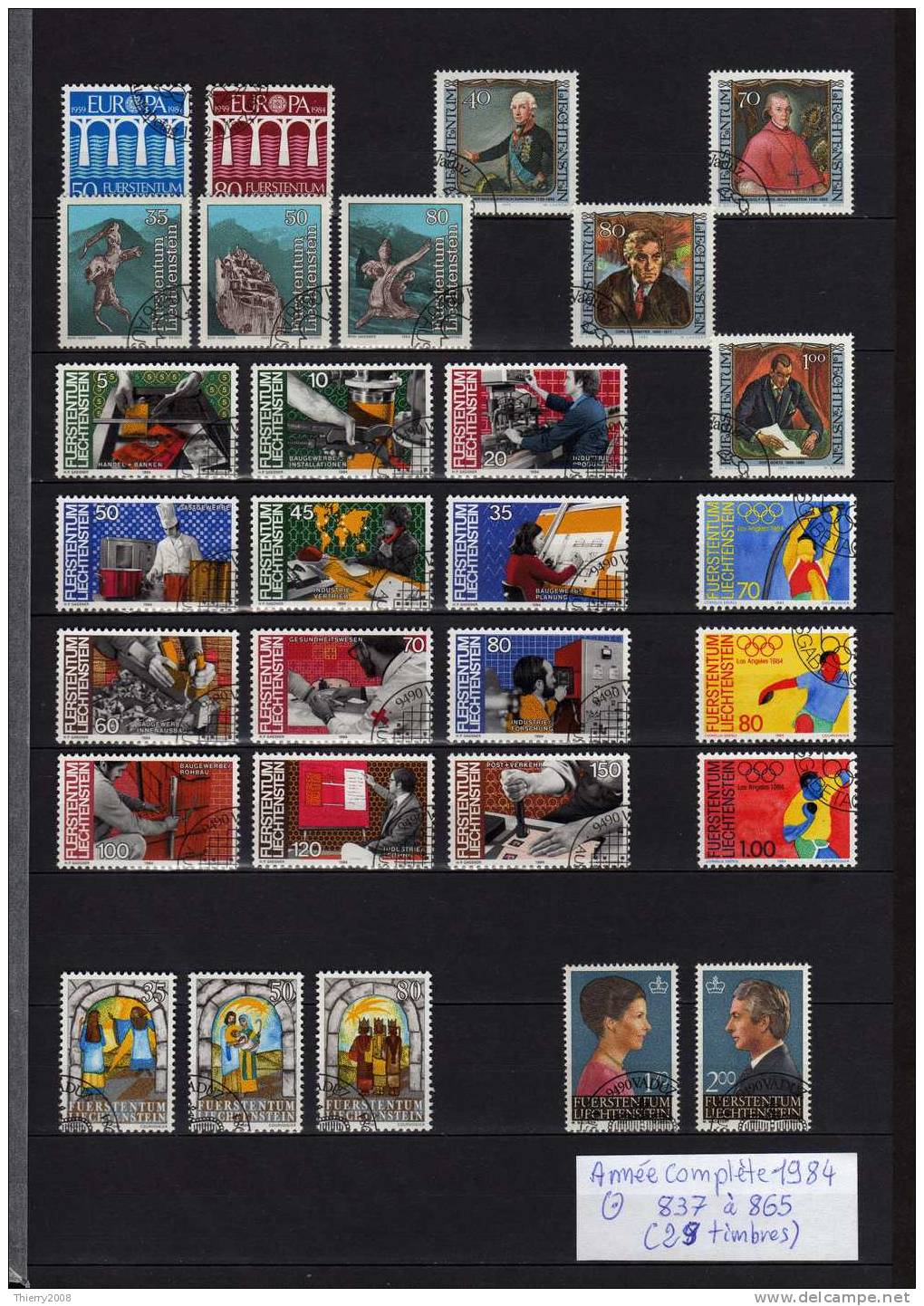 Liechtenstein Année Complète 1984  Avec Très Belle Oblitèration  TTB - Annate Complete