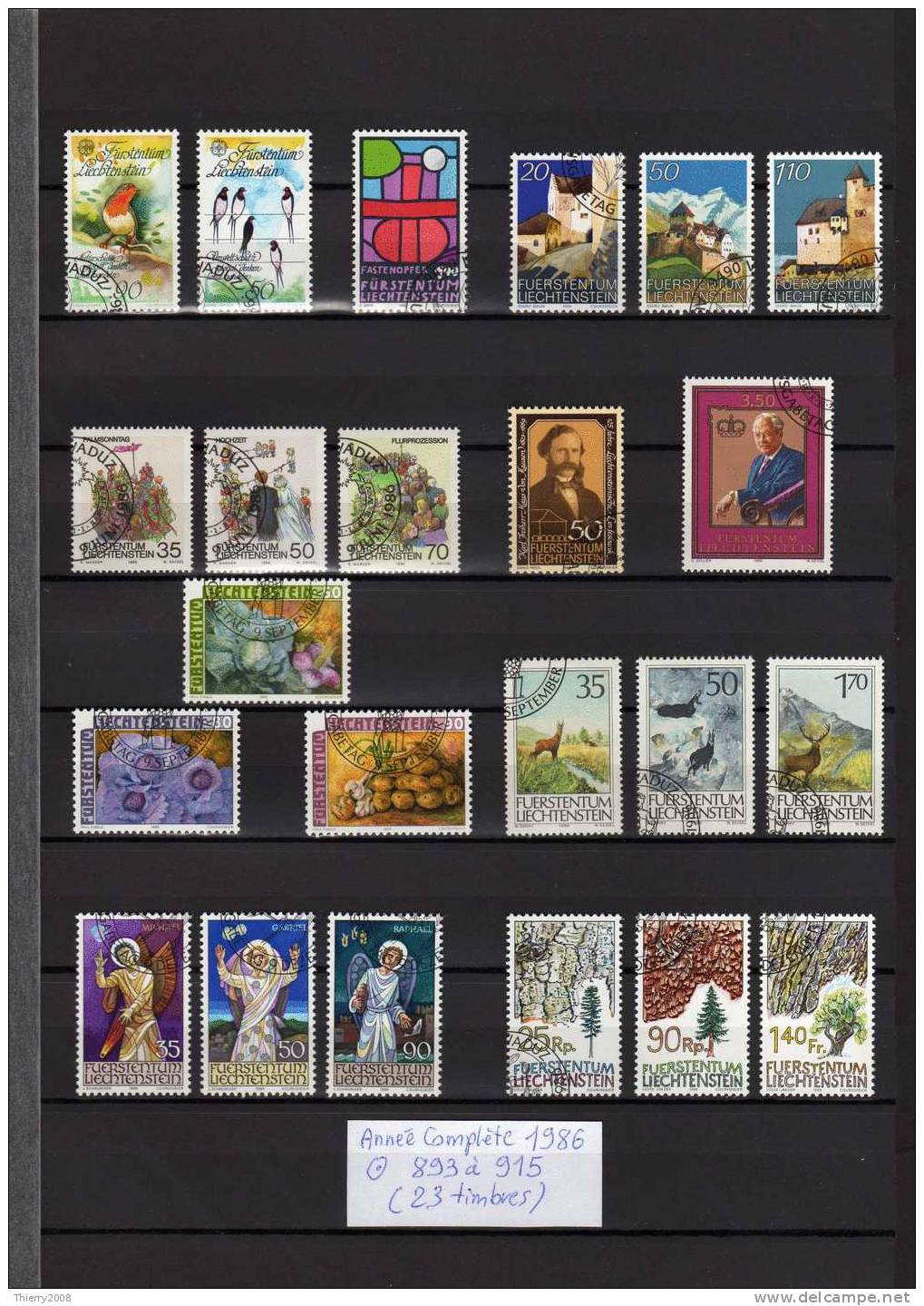 Liechtenstein Année Complète 1986  Avec Très Belle Oblitèration  TTB - Annate Complete