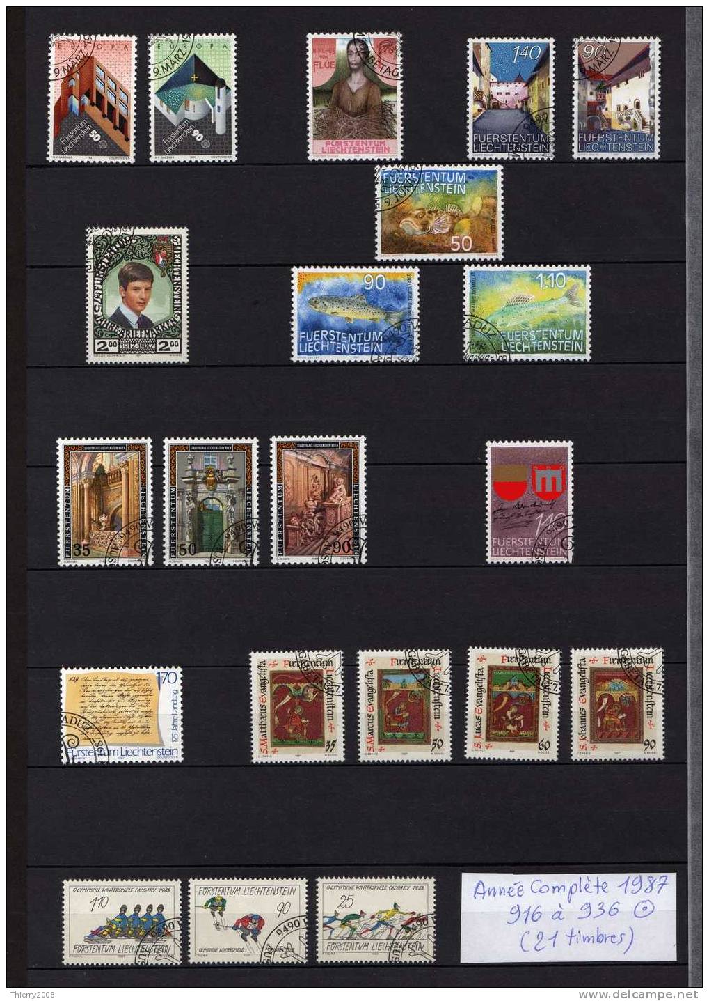 Liechtenstein Année Complète 1987  Avec Très Belle Oblitèration  TTB - Annate Complete