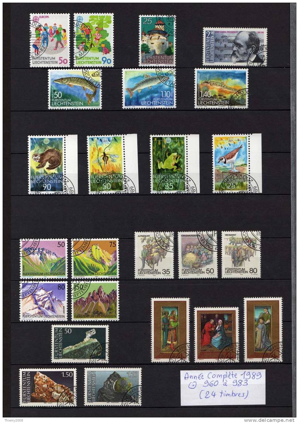 Liechtenstein Année Complète 1989  Avec Très Belle Oblitèration  TTB - Annate Complete