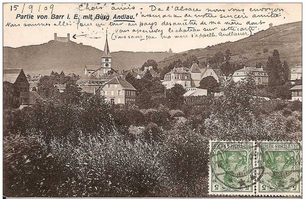 PARTIE VON BARR (67) I. E. Mit Burg ANDLAU En 1909 - Barr