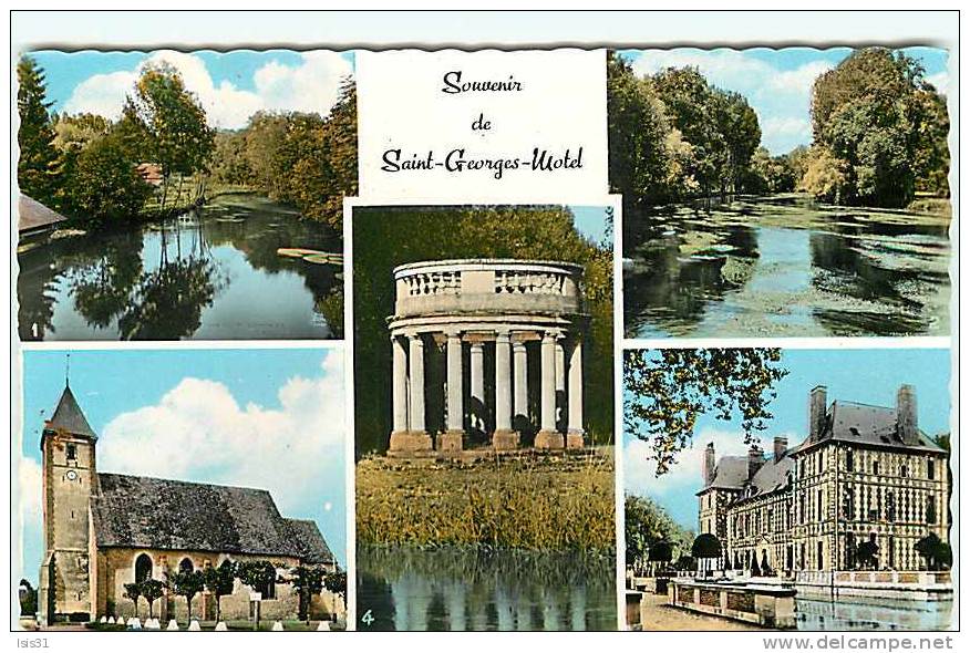 Dép 27 - Saint Georges Motel - Le Temple D´Amour - Souvenir - Multivues - Bon état -  Semi Moderne Petit Format - Saint-Georges-Motel