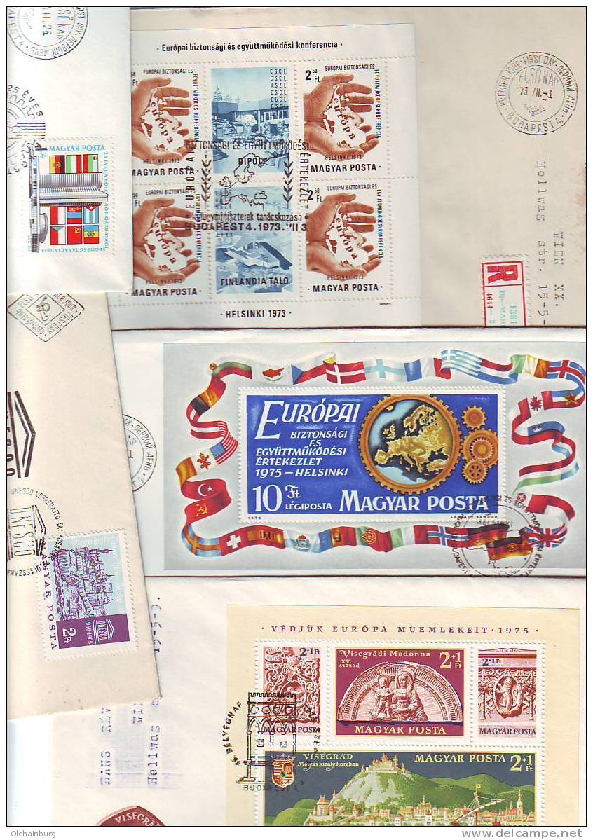 699z24: Ungarn Reko- FDCs Blocks, Mitläufer, KSZE Kleine Sammlung - Collections